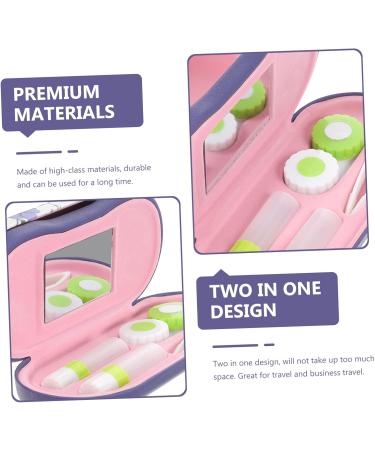 Solustrie Pink Double-Layer Glasses Case for Women | Stylish Leather Sunglasses & Lens Holder | Travel Tweezers Included | Durable Violet PU Design - Buy Online on GoSupps.com