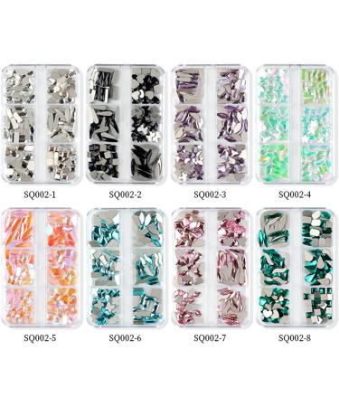 FEIlei Clear Glass Crystal Nail Rhinestones 3D Nail Gems Nail Diamond Mixed Nail Stones - Buy Online on GoSupps.com