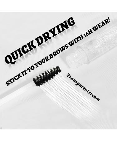 U-Shinein The Brow Glue 14H Extreme Hold Eyebrow Gel Non Sticky Formula Natural Finish Strong-Hold Clear-Drying and Water-Resistant Brow Gel Creates Laminated Brows LImitless Brow Looks Clear and Brown Clear + Brown - Buy Online on GoSupps.com