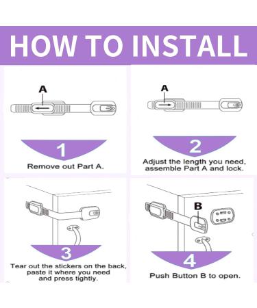 Child Safety Cabinet Strap Locks - GRANDOTO Baby Proofing Latches for Fridge Cupboard Drawers Dishwasher Toilet Seat Oven Trash Can Kitchen Appliance with 3M Adhesive Adjustable Straps (12 White) 12 White - Buy Online on GoSupps.com