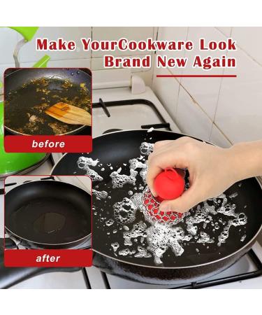 Facesunny Cast Iron Chainmail Scrubber Cast Iron Skillet Cleaner for Fry Pan Cleaner Cast Iron Skillet Cleaner Chain Red - Buy Online on GoSupps.com