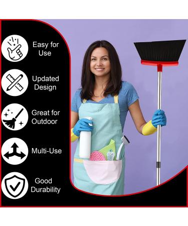 Extra Strong 80% Heavier Duty Angle Broom - Extendable Broomstick for Easy Sweeping - Durable Indoor/Outdoor Broom for Home, Kitchen, Office, Lobby - Buy Online on GoSupps.com