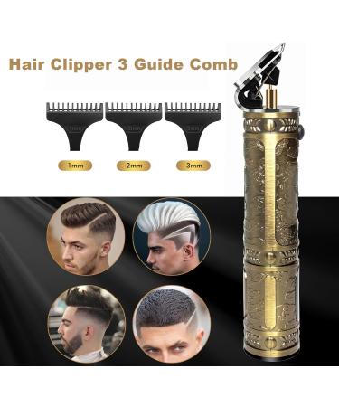 Professional Cordless Electric Hair Clipper and Beard Trimmer | LCD Display, Zero Gap T Blade | Valentines Gift for Him | Gold - Buy Online on GoSupps.com