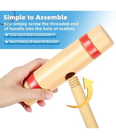 SpeedArmis 8 Players Croquet Set with Wooden Mallets and Colored PE Balls - Outdoor Game Set for Kids/Family - Includes Wickets and Stakes - Portable Carry Bag Included - Buy Online on GoSupps.com