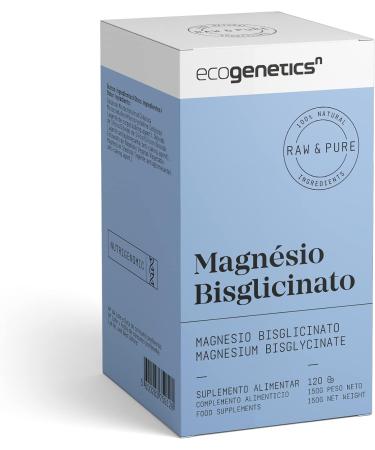 ECOGENETICS - Magnesium Bisglycinate 120 Capsules | Magnesium Supplement to Reduce Fatigue | Improves Nervous System | Blood Pressure | Strengthens the Immune System | Dental Health - Buy Online on GoSupps.com