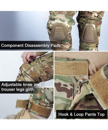 IDOGEAR Multicam Combat Pants with Knee Pads - Tactical Camo Trousers for Airsoft, Hunting, and Military - 30W x 31L - Buy Online on GoSupps.com