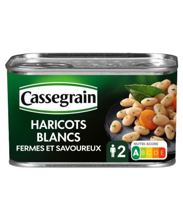 CASSEGRAIN - Haricots Blancs Pr par s - Fermes & Savoureux - Sans Additif - Nutri-Score A - Emballage 100% Recyclable - Bo te de Conserve 400 g 400 g (Lot de 1) 400.0