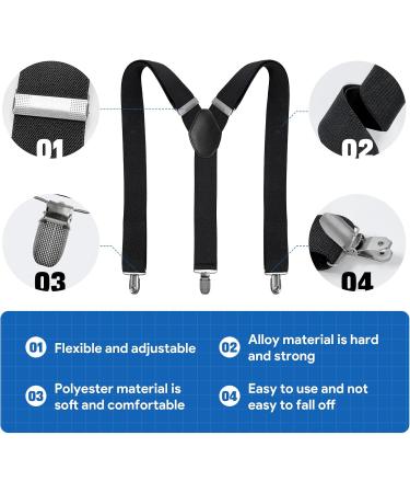 Clundoo Extra Strong Braces for Men & Women - 3.5 cm Wide Elastic with 3 Metal Clips - Adjustable Rush Carrier - Buy Online on GoSupps.com