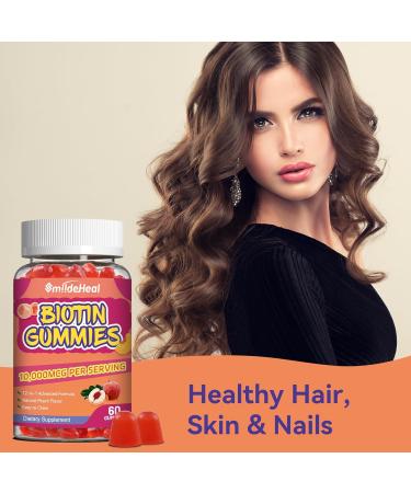 2 Pack Biotin Gummies for Hair Growth 10000 mcg Hair Skin and Nails Gummy with Folic Acid Vitamins A B C E & D Vegan biotin Vitamins for Women & Men 120 Gummies 60 Count (Pack of 2) - Buy Online on GoSupps.com