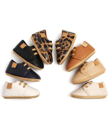 RVROVIC Baby Oxford Loafer Flats | Anti-Slip PU Leather Infant Toddler Shoes 12-18 Months | Soft Sole Beige - Buy Online on GoSupps.com