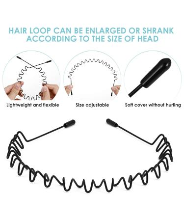 Lurrose 6pcs Metal Hair Band Comb Headbands & 2pcs Sport Sweatband Headbands - Unisex Wavy Hair Hoop for Sports, Yoga, and Outdoor Activities - Buy Online on GoSupps.com