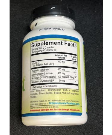Ortho Molecular Natural D-Hist - 120 Capsules - Buy Online on GoSupps.com
