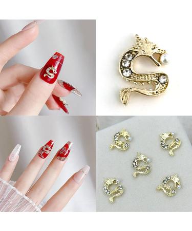 5pcs Exquisite Chinese Dragon Nail Decorations Showcase Your Individuality with Eye Catching Nail Accessories - Buy Online on GoSupps.com