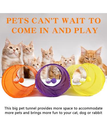 Pet Tunnel Tube Toy Orange Foldable Cat Dog Play Interactive Training Puppy Outdoor Indoor Supplies - Buy Online on GoSupps.com