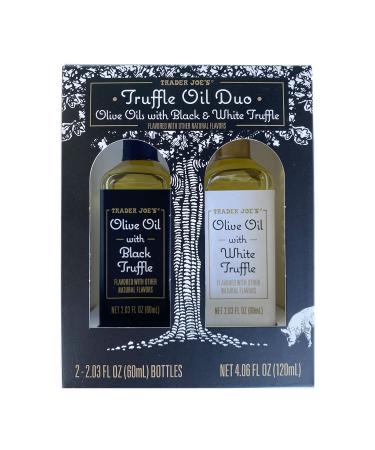 Trader Joe's Truffle Oil Duo - Black & White Truffle Infused Olive Oil - Buy Online on GoSupps.com