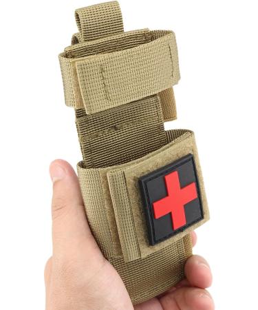 Yoncono Tactical Tourniquet Holder - Portable Military First Aid Storage Bag for Trauma Scissors (Khaki) - Buy Online on GoSupps.com