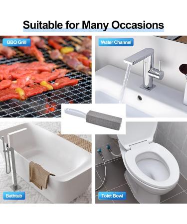 Toilet Pumice Stone with Handle - Pumice Stone Brush Toilet Bowl Clean Brush with Handle Powerfully Cleans Away Limescale Stain Hard Water Rings Calcium Buildup Iron Klufo - Buy Online on GoSupps.com