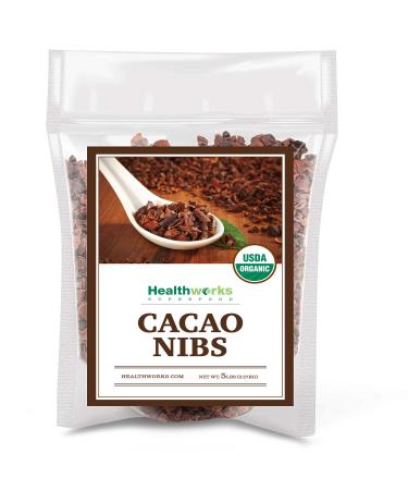 Healthworks Cacao Nibs Raw Organic (80 Ounces / 5 Pound) | Criollo Bean | Unsweetened Chocolate Substitute | Certified Organic | Keto, Vegan & Non-GMO | Antioxidant Superfood