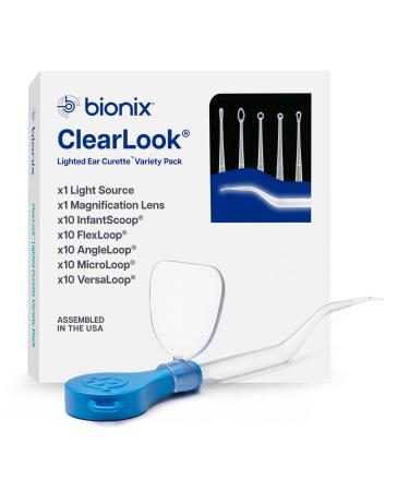 Bionix - ClearLook Lighted Ear Curette Variety Pack Convenient & Easy-to-Use Single-Use (50 Count) Safe Ear Curette Variety Pack