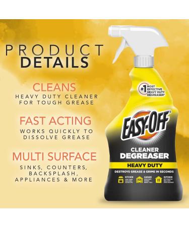 Easy Off Heavy Duty Degreaser Cleaner Spray 32 oz & Bristle Free BBQ Grill Cleaning Brush - Fast Grease & Grime Removal - Buy Online on GoSupps.com