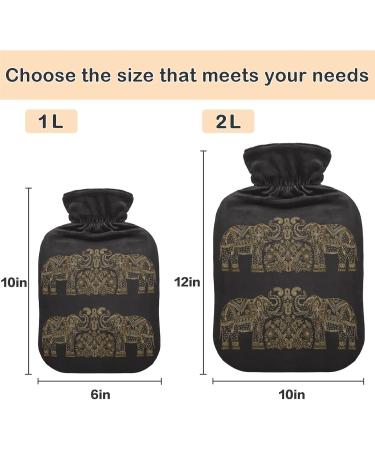 Naanle African Elephant Hot Water Bottle | 1L Transparent Heat Bottle for Warm & Cold Therapy | Ideal for Pain Relief for Hands Feet & Bed - Buy Online on GoSupps.com