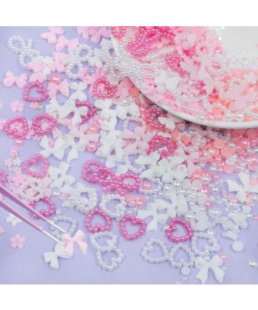 Shop 3D Pink Nail Charms: Bows Flowers & Pearls for DIY Manicure Accessories - International Shipping - Buy Online on GoSupps.com