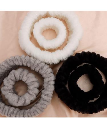 9 PCS Spa Headband & Wristband Set | Soft Coral Fleece Hair Wrap | Highly Absorbent | for Face Washing, Shower, Makeup | Black, White, Grey - Buy Online on GoSupps.com