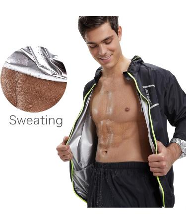 HOTSUIT Sauna Suit Men Anti-Rip Boxing Sweat Suits - Black, 3X-Large - Buy Online on GoSupps.com