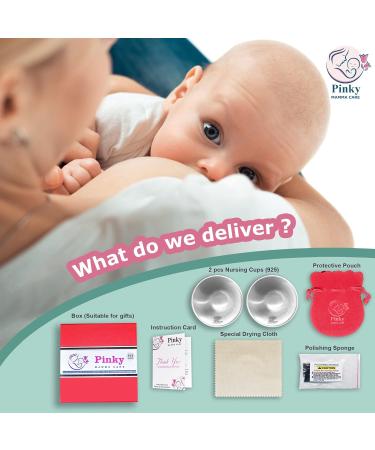 Soothing Silver Nursing Cups for Newborns | Postpartum Essentials | Pregnancy Must-Haves for Breastfeeding | Original 925 Silver - Buy Online on GoSupps.com