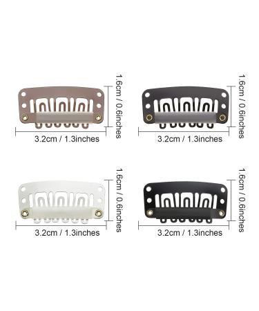 100 Pieces U-Shape Wig Clips for Hair Extensions DIY - Stainless Steel with Soft Rubber, 3.2 cm, 4 Colors - Buy Online on GoSupps.com