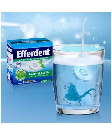 Efferdent Denture Cleanser Tablets - Mint Flavor - 44 Count - Fresh & Clean | Pack of 1 - Buy Online on GoSupps.com
