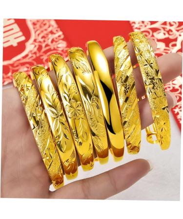 CALLARON 1pc Push Pull Bracelet Brass Wrist Jewelry Birthday Gift Couples Bracelets The Gift Baby Bangles Gold Cuff Bangle Mom Thickening Bracelet Female Bangle Simple Silver Bracelet Miss - Buy Online on GoSupps.com