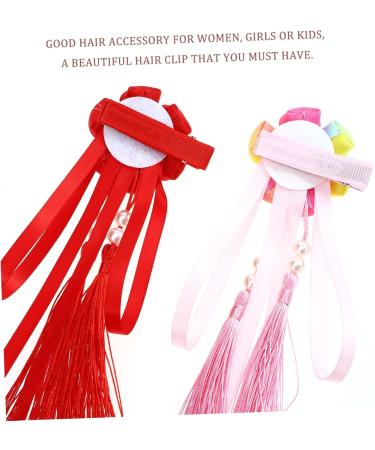 MAGICLULU 2 Pairs Hair Accessories Tassel Hair Clip Flower Hair Clips for Women Hair Barrettes for Chinese Style Barrettes Tassel Barrette Pom Miss Fabric Heart-shaped Issue Card - Buy Online on GoSupps.com