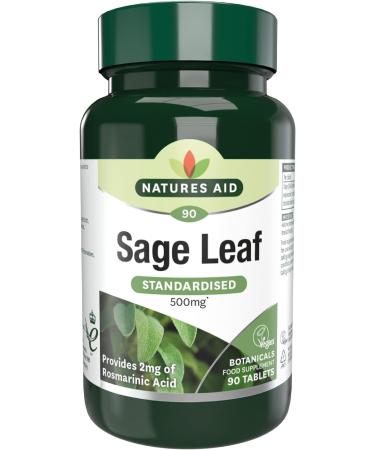 Natures Aid Sage Leaf 50 mg 2 mg Rosamarinic Acids Vegan 90 Tablets - Buy Online on GoSupps.com