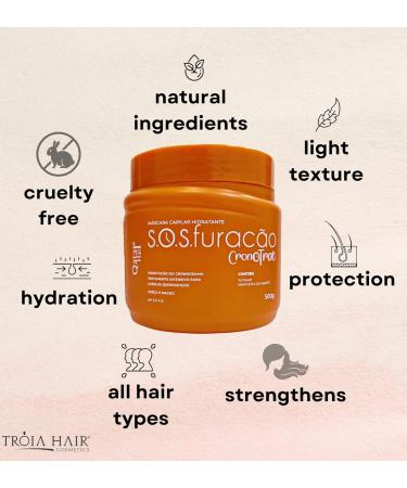 Organic Keratin Straightening Treatment & Hair Chronogram Masks Set - TROIA COSM TICOS (33.8 Fl Oz each) | International Shipping Available - Buy Online on GoSupps.com