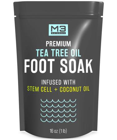 M3 Naturals Tea Tree Oil Epsom Salt Pedicure Foot Soak with Coconut Oil & Stem Cell - Foot Care - Foot Bath Soak - Athletes Foot Treatment, Toenail Fungus & Foot Odor Foot Soaker Foot Spa Soak