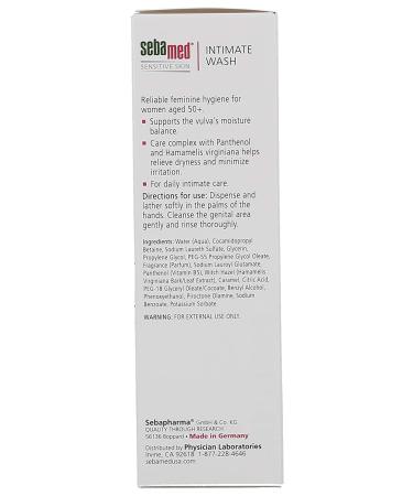 Sebamed Feminine Intimate Wash Menopause pH 6.8 - 6.8 Fl Oz | Gentle Cleansing for Menopausal Women - Buy Online on GoSupps.com