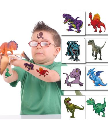 Tazimi 40 PCS 3D Dinosaur Temporary Tattoos - Waterproof Kids Tattoos for Boys & Girls | Perfect Dinosaur Party Favors - Buy Online on GoSupps.com