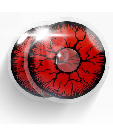 MERALENS Halloween Red Colored contact lenses Red Red Metatron Devil Volturi Vampire 2 pieces (1 pair) without prescription contact lens colored for cosplay carnival carnival anime costume