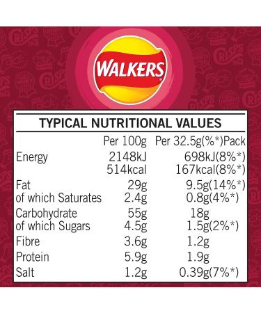 Walkers Smoky Bacon Crisps 32x32.5g (Wholesale Box) - Buy Online on GoSupps.com