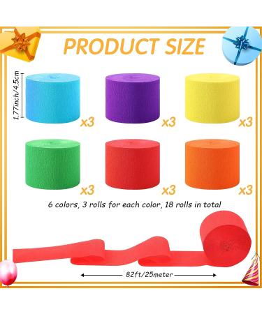 Rainbow Crepe Paper Streamers - 18 Rolls for DIY Art Projects, Baby Showers, Birthdays, and Fiesta Decorations - Buy Online on GoSupps.com