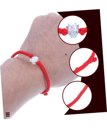 PACKOVE Bracelet Bracelets New Year Rope Bracelet Woven Bracelet Red Line To Weave - Buy Online on GoSupps.com