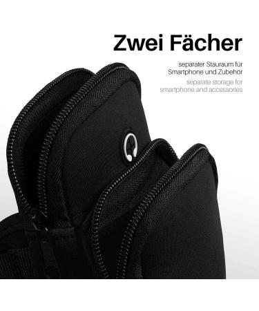 Moex Cell Phone Bag for iPhone XS Max - Neoprene Running Arm Holder & Sport Bracelet with 2 Compartments - Black - Buy Online on GoSupps.com