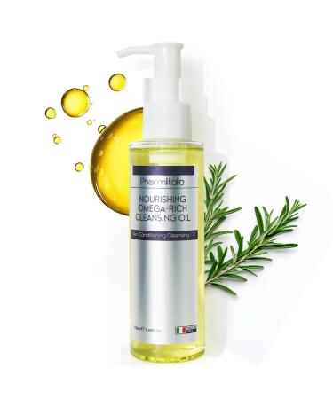 Cleansing Oil For Face Makeup Remover Oil for Dry Skin Double Cleanser for Sensitive Skin Cold Pressed Omega Rich Facial Oil Cleanser for Impurities with Castor and Chia Seed Oil