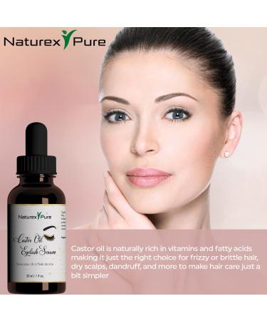 Castor Oil for Eyelashes & Eyebrows - Non-Sticky Formula | NaturexPure 30ml - Boost Growth & Nourish Naturally - Buy Online on GoSupps.com