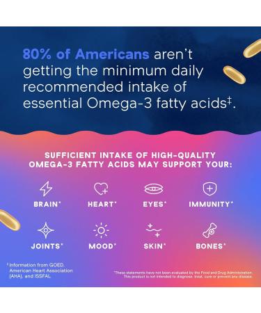 Oceanblue Essentials Mood Food Omega-3 | Triple Strength Fish Oil 1000mg EPA for Mood Support | Burpless Mini Softgels | Heart Health Non-GMO (60 Count) - Buy Online on GoSupps.com