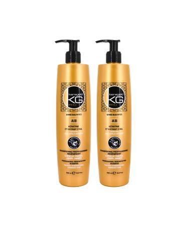 KERAGOLD PRO Shampoing Sans Sulfates Gamme AB Lot de 2 x 500ml K ratine & Extrait d Ail Force Croissance & Anti-Casse