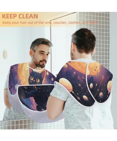 Forest Starry Night Beard Bib Apron - Men's Beard Hair Catcher | Perfect Gift for Dad & Husband | Shaving Accessory with Suction Cups - Buy Online on GoSupps.com