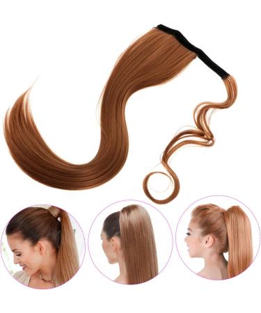 SOESFOUFU Curly Wig Ponytail Hair Extension Real Hair Ponytail Heat Synthetic Wavy Wig Curly Closure Wig Human Hair Curly Wigs Dark Brown Wig Clip-on Scarf High Temperature Wire Women's - Buy Online on GoSupps.com