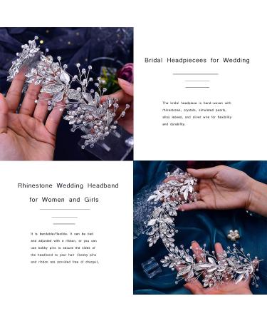 LOVFOIVER Rhinestone Wedding Headband - Handmade Leaf Crystal Bridal Hairpiece for Brides & Bridesmaids - Buy Online on GoSupps.com